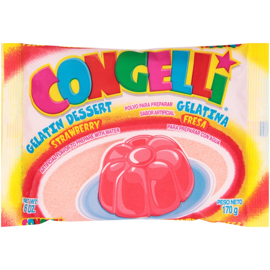 slide 1 of 4, Congelli Strawberry Water Based Gelatin Dessert, 6 oz