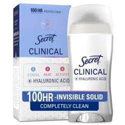 Secret Clinical Strength Invisible Solid Antiperspirant and Deodorant for Women, Completely Clean, 2.6 oz