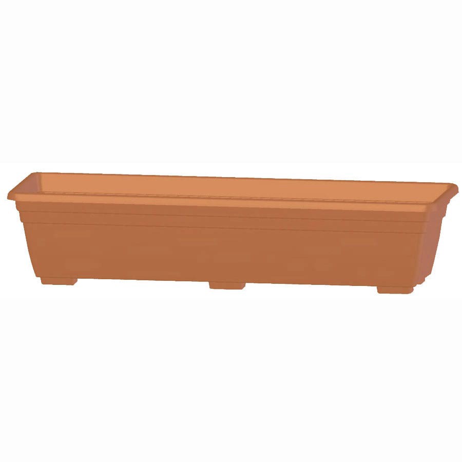 slide 2 of 6, Garden Treasures Rectangle 7.9-in W x 25-in L Orange Plastic Outdoor Window box, 1 ct