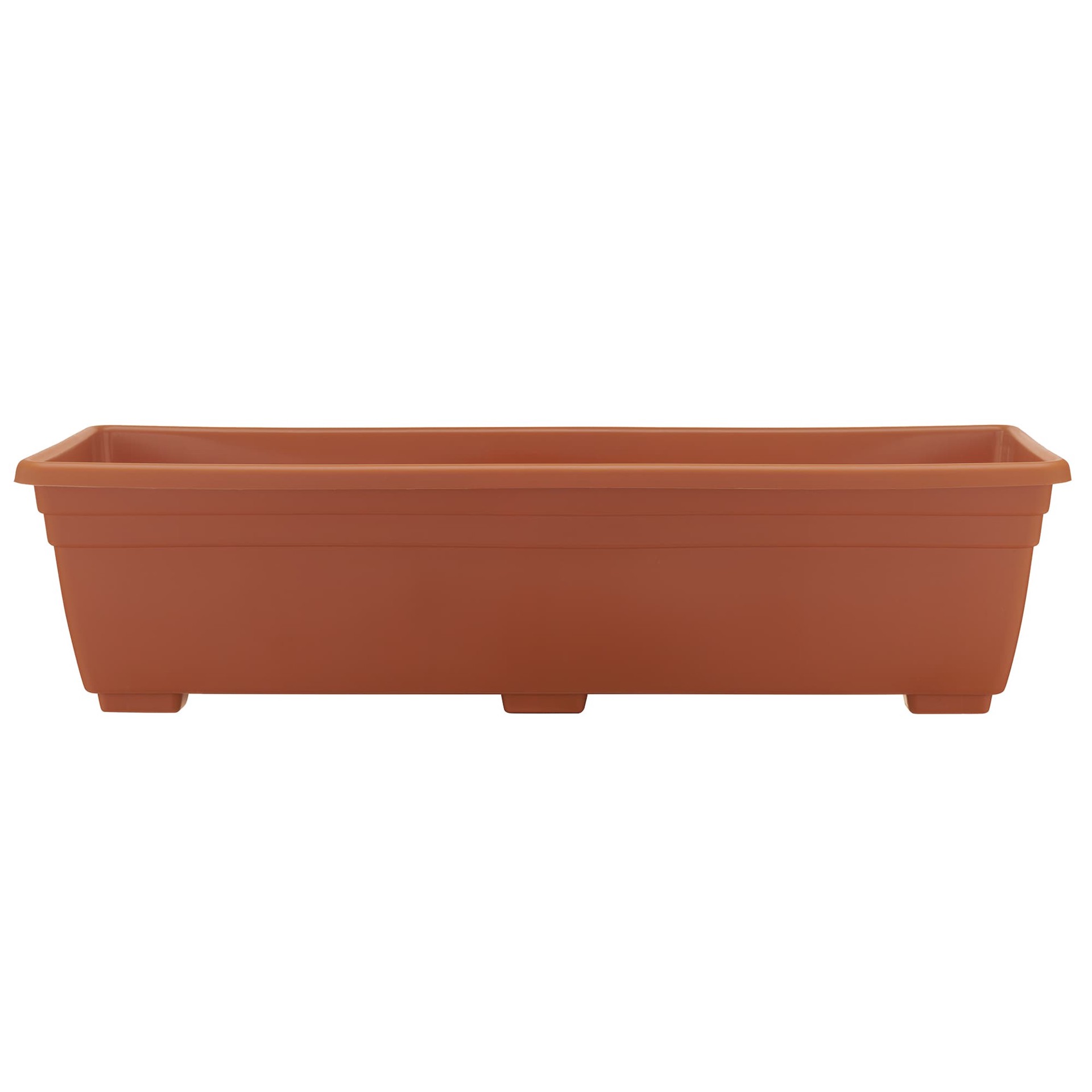 slide 1 of 6, Garden Treasures Rectangle 7.9-in W x 25-in L Orange Plastic Outdoor Window box, 1 ct