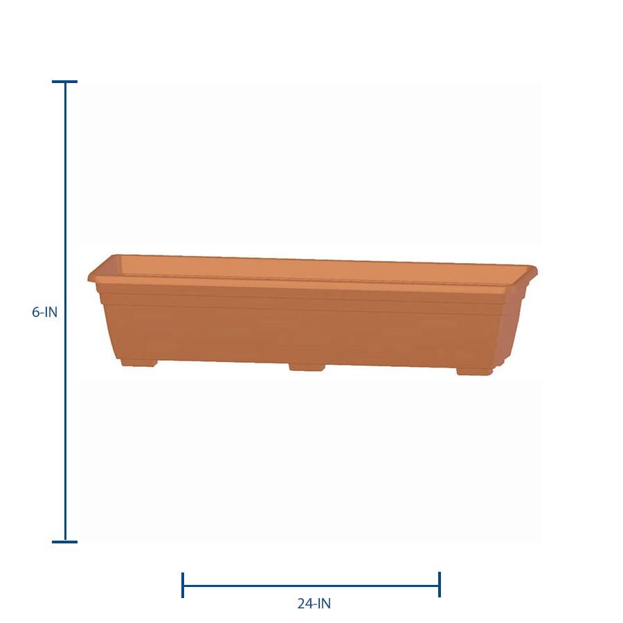 slide 3 of 6, Garden Treasures Rectangle 7.9-in W x 25-in L Orange Plastic Outdoor Window box, 1 ct