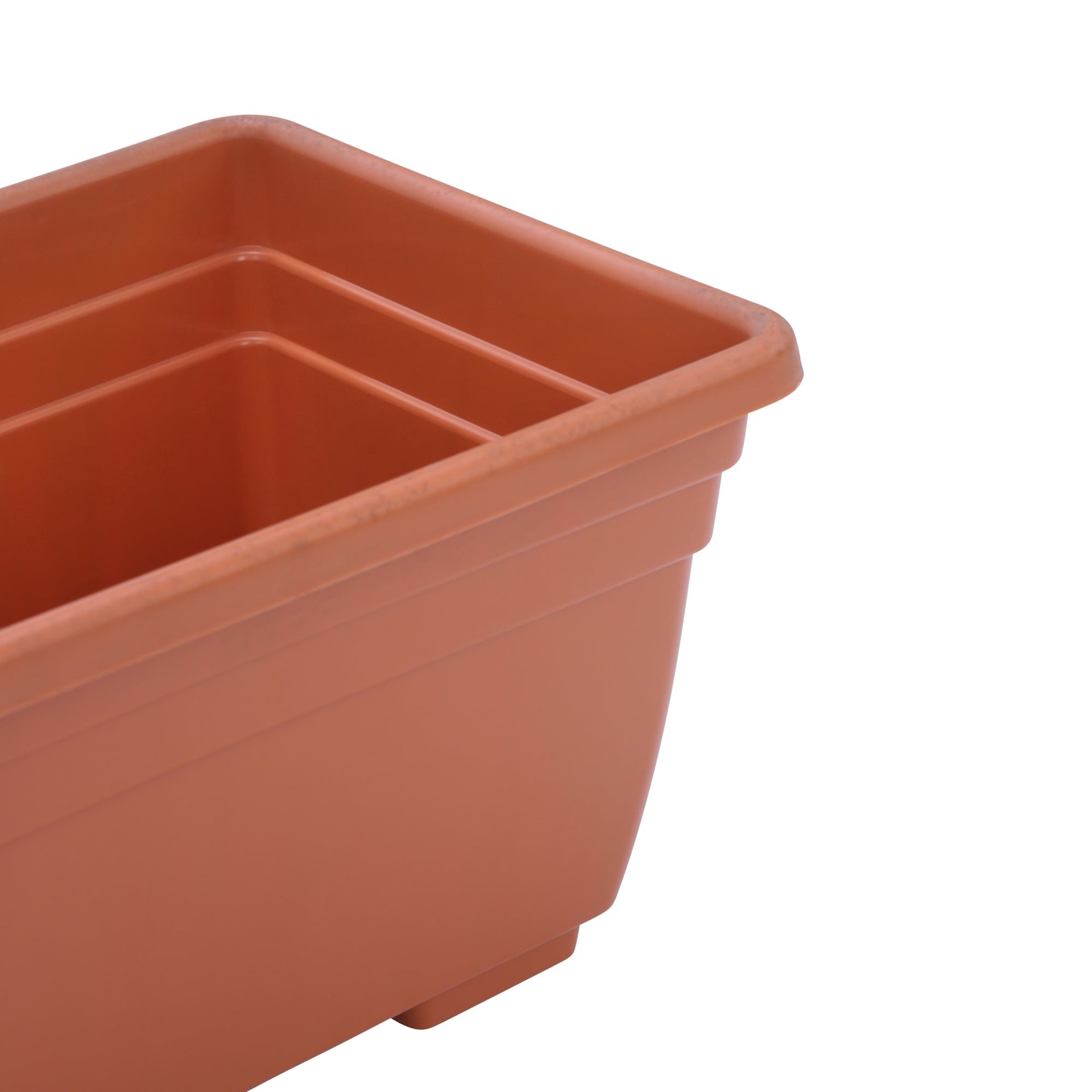 slide 4 of 6, Garden Treasures Rectangle 7.9-in W x 25-in L Orange Plastic Outdoor Window box, 1 ct
