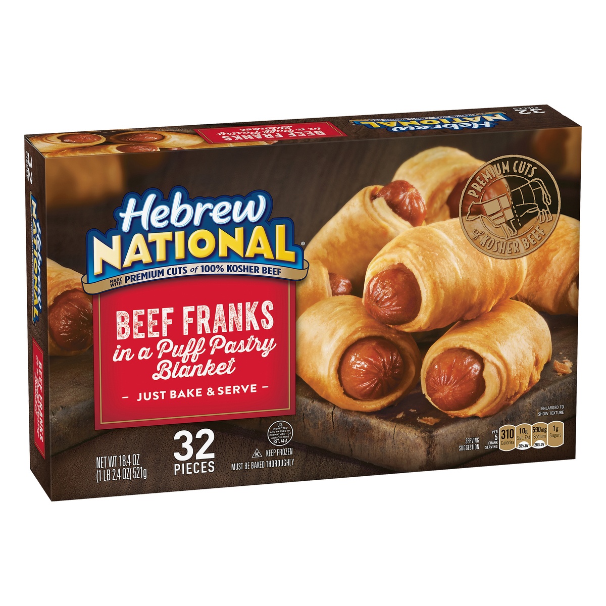 slide 2 of 11, Hebrew National Beef Franks in a Blanket, 18.4 oz