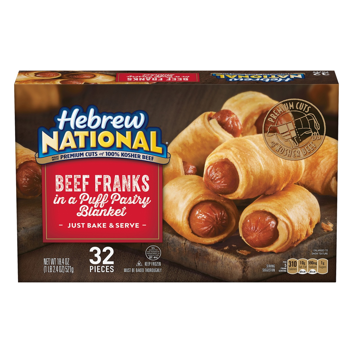 slide 1 of 11, Hebrew National Beef Franks in a Blanket, 18.4 oz