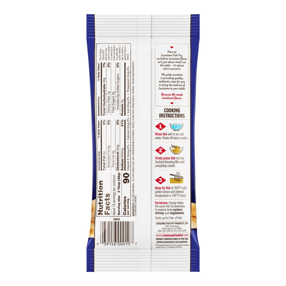 slide 2 of 2, Louisiana Fish Fry Seafood Breading Mix, Fish Fry, Seasoned, 10 oz