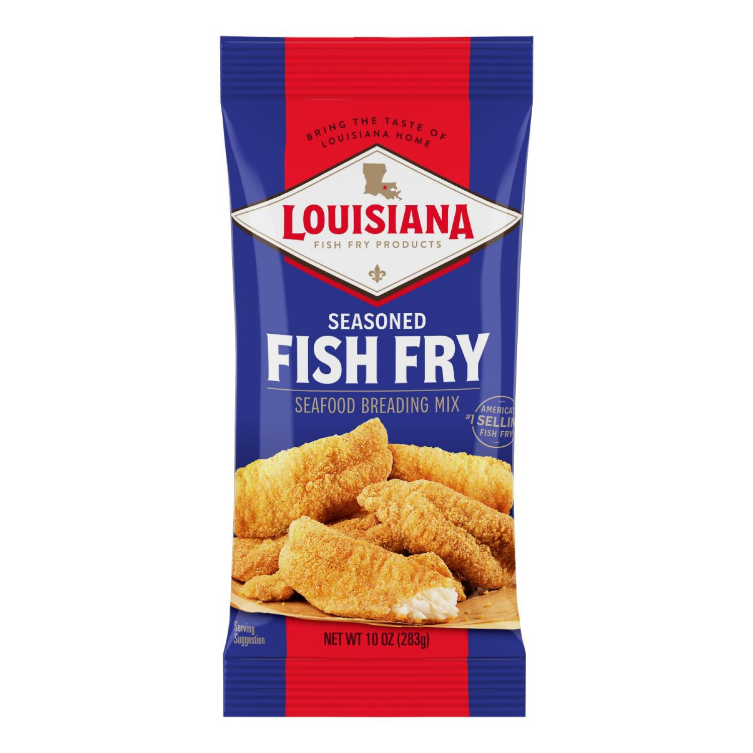 slide 1 of 2, Louisiana Fish Fry Seafood Breading Mix, Fish Fry, Seasoned, 10 oz