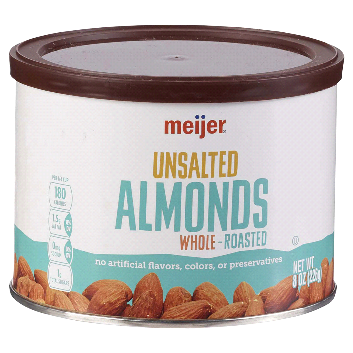 slide 1 of 5, Meijer Whole Unsalted Roasted Almonds, 8 oz