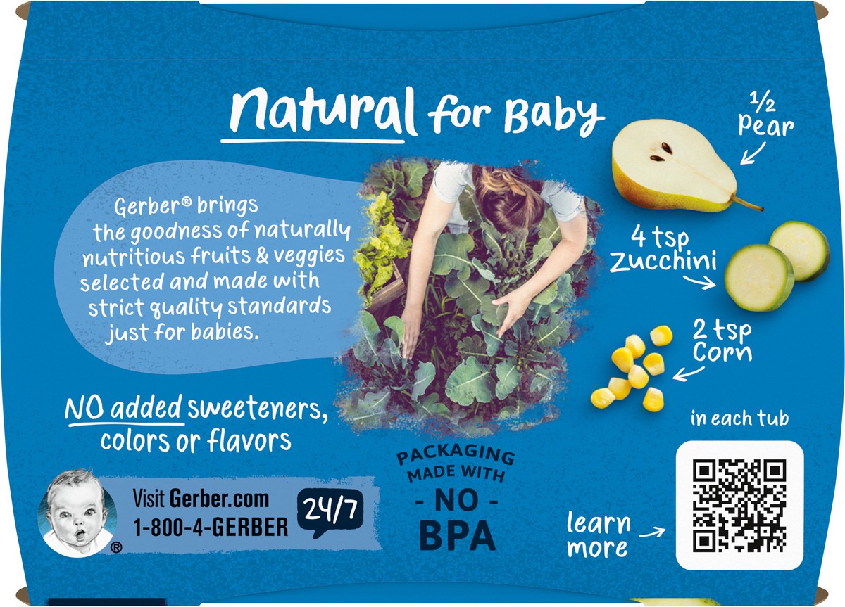 slide 6 of 13, Gerber Natural for Baby 2 Pack Pear Zucchini Corn 2 - 4 oz Packs, 2 ct
