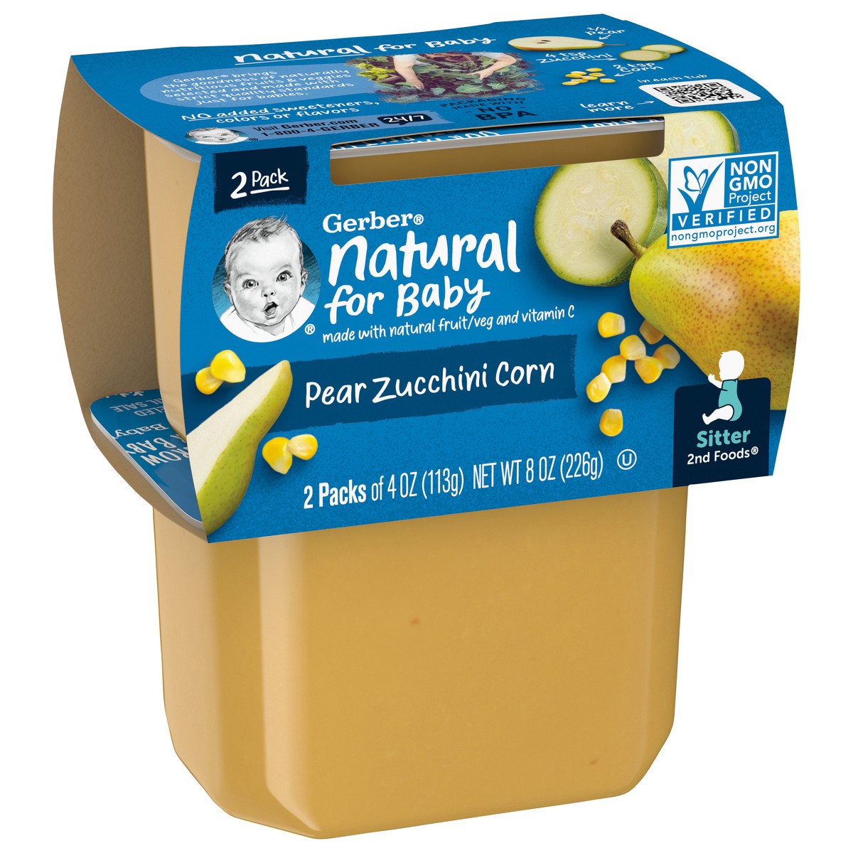 slide 7 of 13, Gerber Natural for Baby 2 Pack Pear Zucchini Corn 2 - 4 oz Packs, 2 ct
