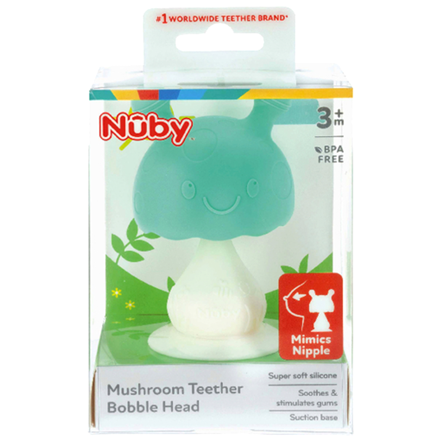 slide 1 of 1, Nuby Booble Head Mushroom Teether 1 ea, 1 ct