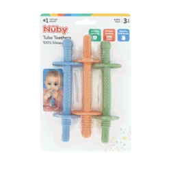 Nuby Silicone Teething Tubes 81182, 3pk