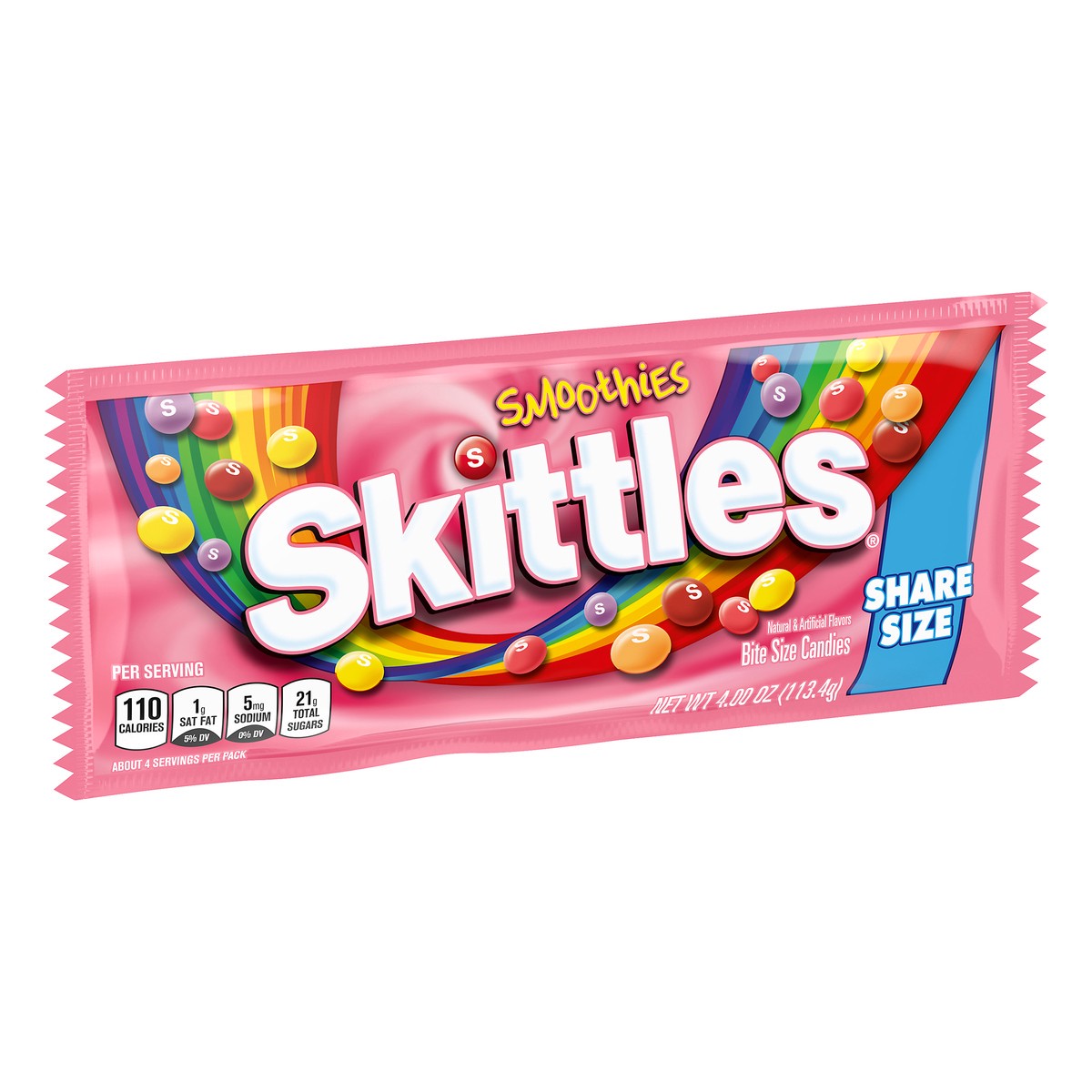 slide 7 of 7, SKITTLES Smoothies Chewy Candy, Share Size, 4 oz Bag, 4 oz