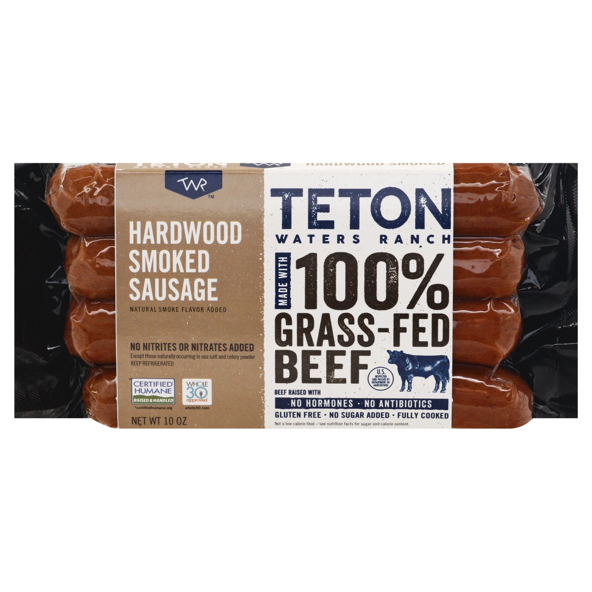 slide 1 of 1, Teton Waters Ranch Hardwood Smoked Sausage 10 oz, 