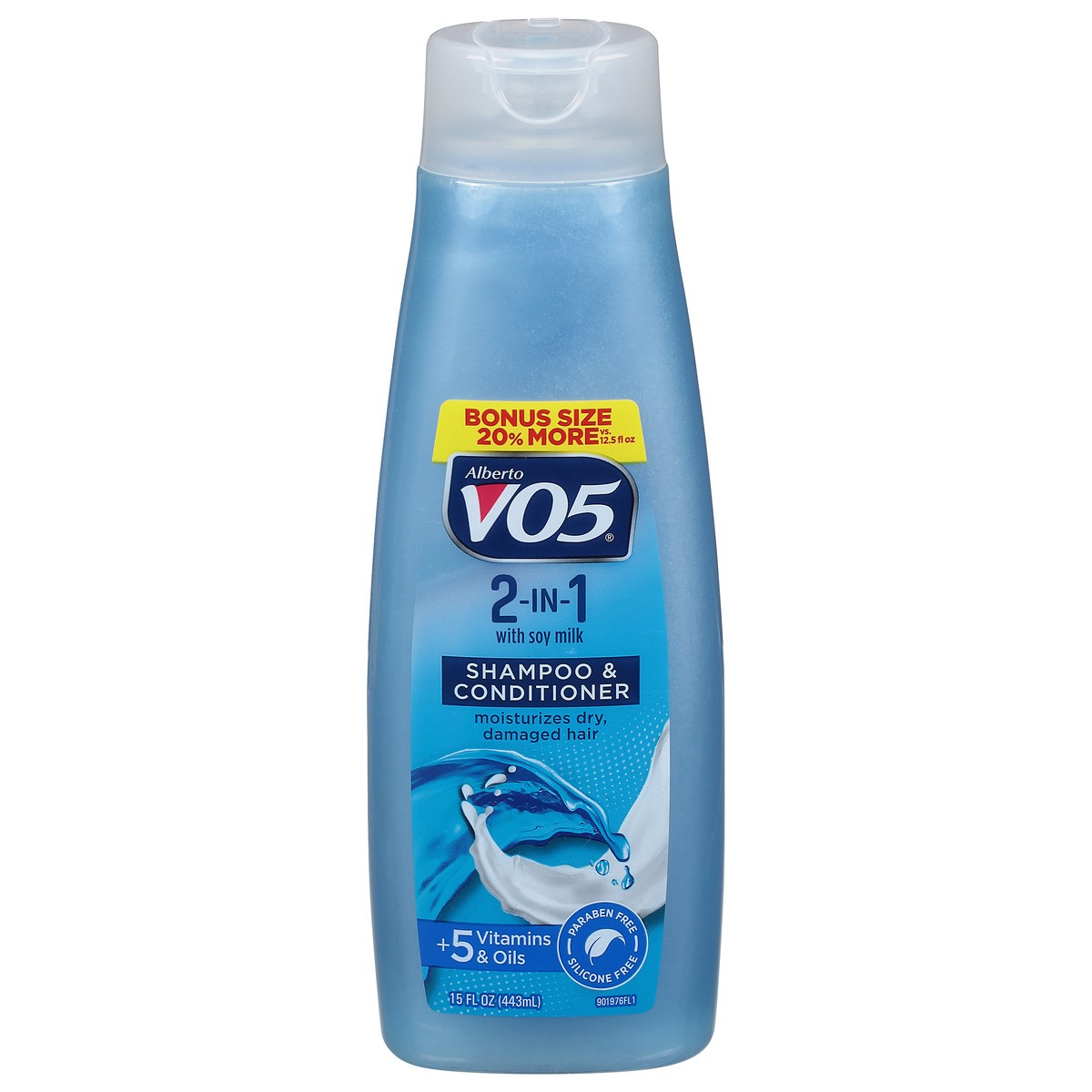 slide 1 of 1, Alberto VO5 2-In-1 Shampoo & Conditioner With Soy Milk, 15 fl oz