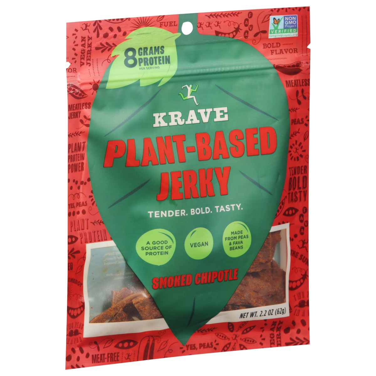 slide 2 of 9, Krave Plant-Based Smoked Chipotle Jerky 2.2 oz, 2.2 oz