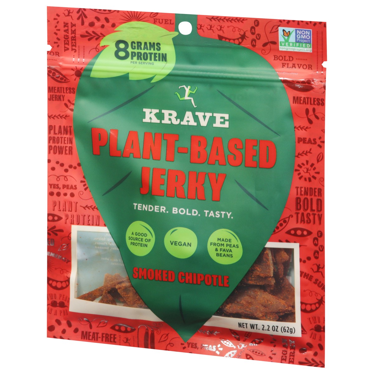 slide 3 of 9, Krave Plant-Based Smoked Chipotle Jerky 2.2 oz, 2.2 oz