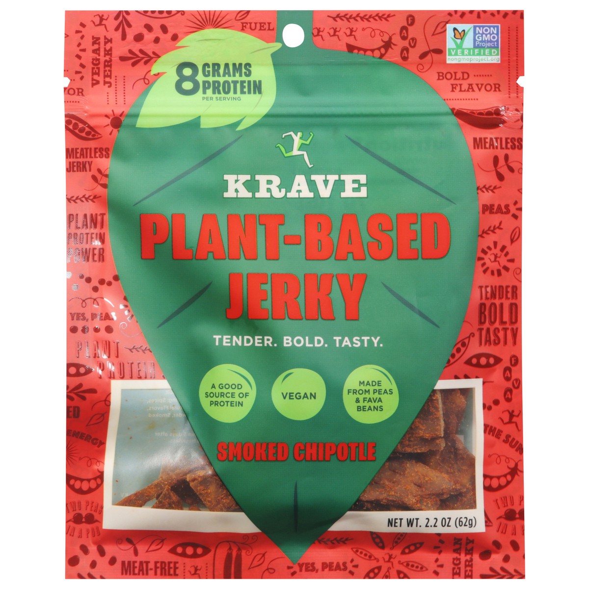 slide 1 of 9, Krave Plant-Based Smoked Chipotle Jerky 2.2 oz, 2.2 oz