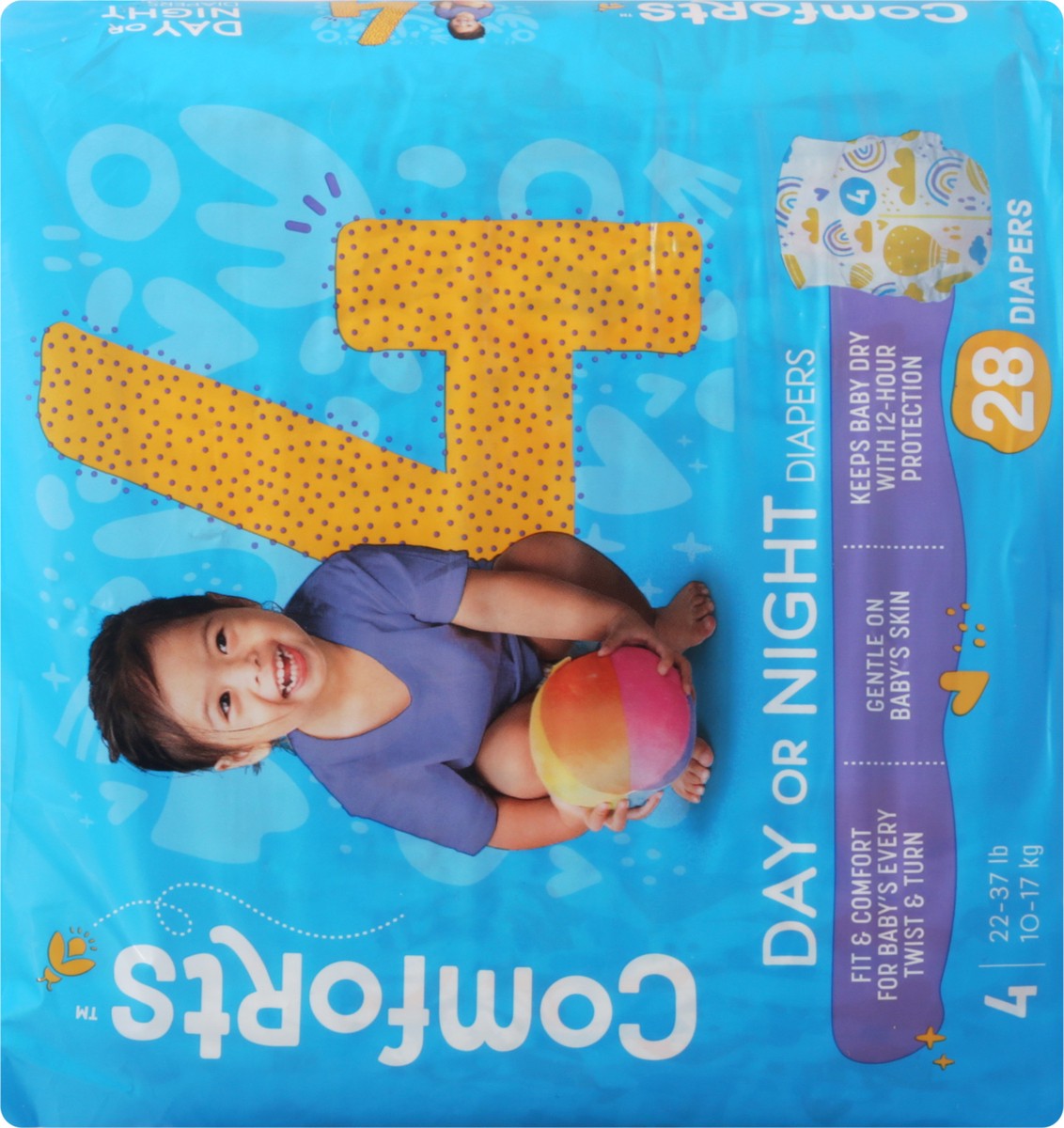 slide 10 of 13, Comforts Size 4 Day Or Night Baby Diapers, 28 ct