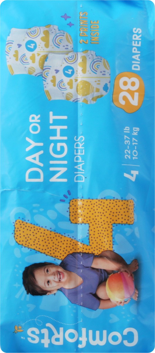 slide 3 of 13, Comforts Size 4 Day Or Night Baby Diapers, 28 ct