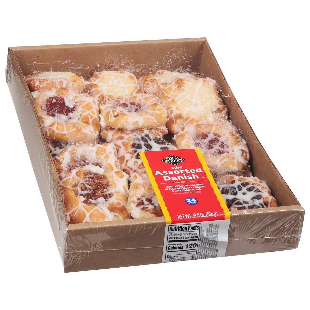 slide 12 of 13, First Street Fs Asst Mini Danish, 30 oz