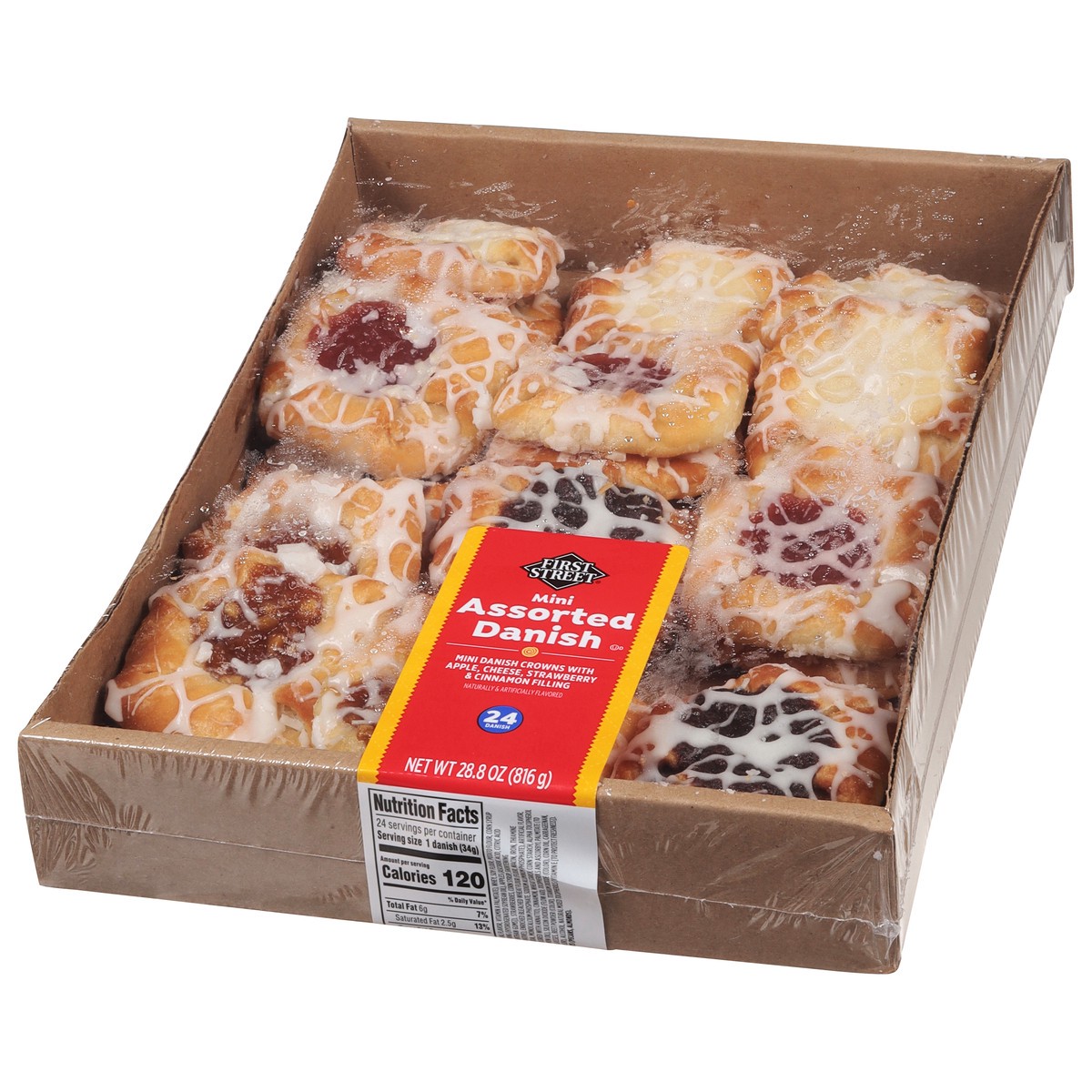 slide 8 of 13, First Street Fs Asst Mini Danish, 30 oz