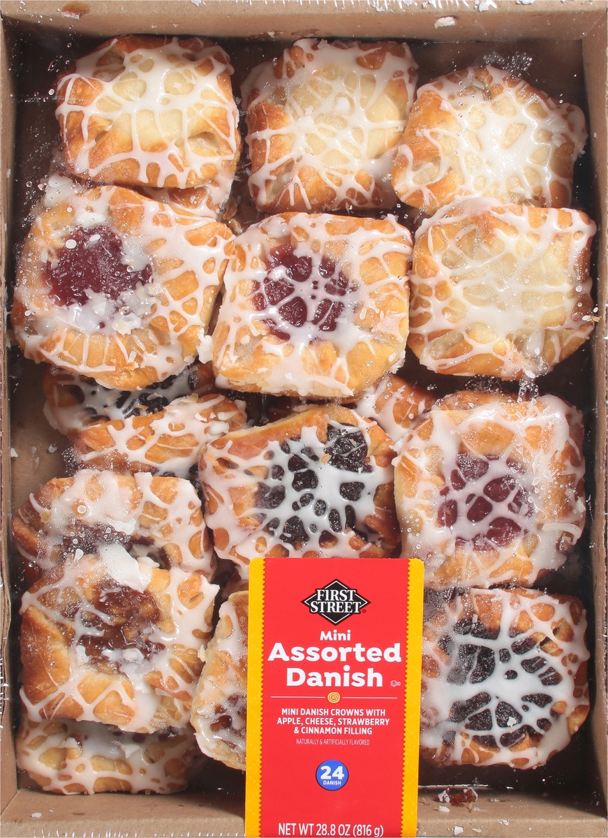 slide 6 of 13, First Street Fs Asst Mini Danish, 30 oz
