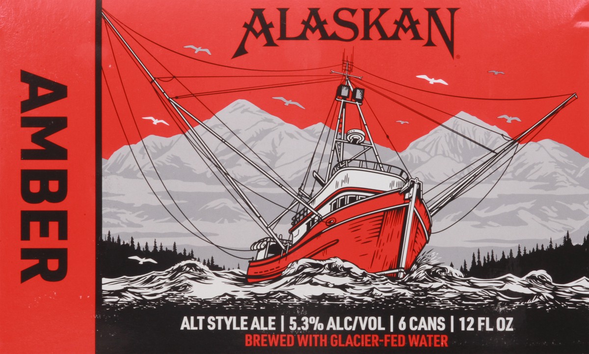 slide 1 of 9, Alaskan Amber Alt Style Ale Beer 6-12 fl oz Cans, 6 ct; 12 oz