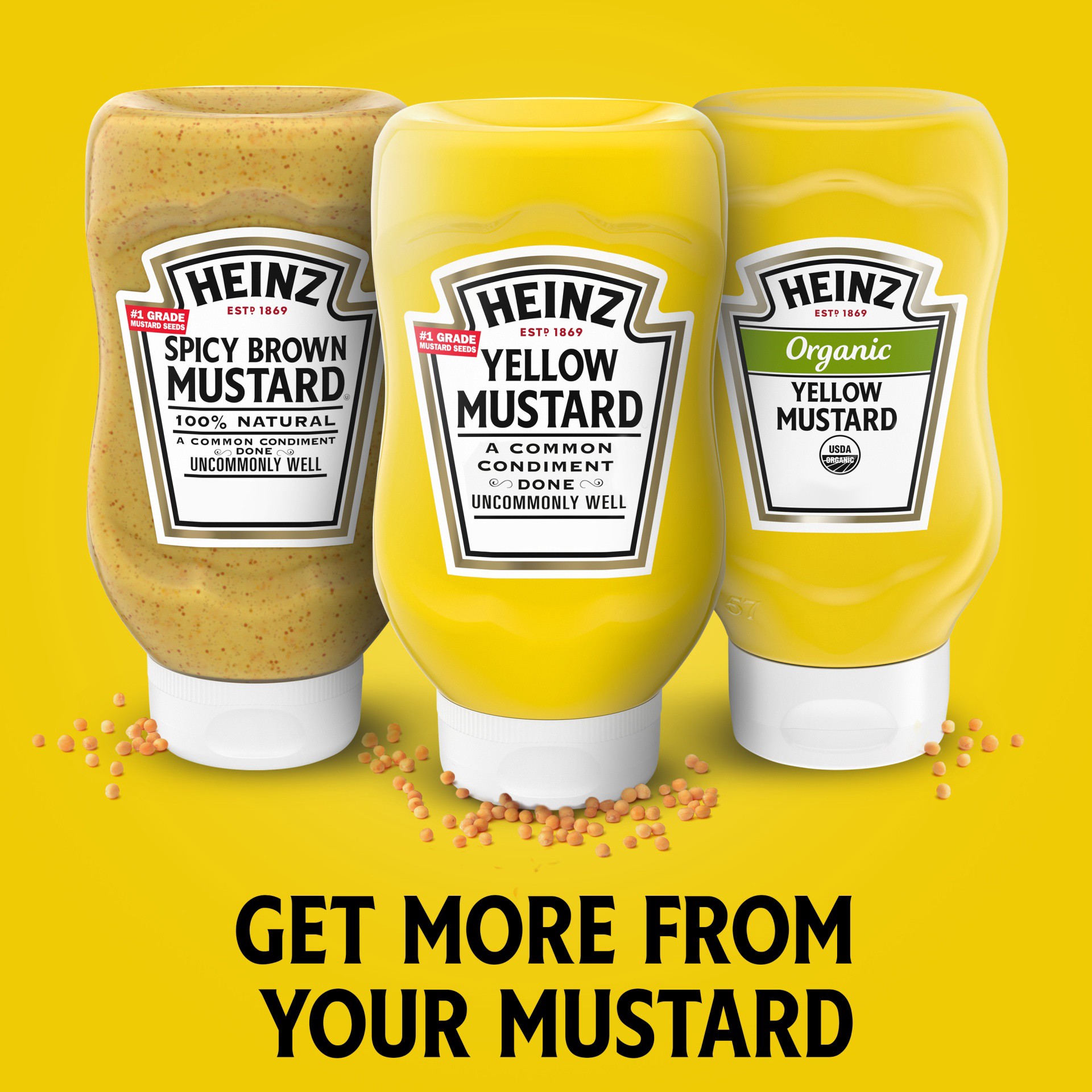 slide 8 of 13, Heinz Yellow Mustard, 20 oz Bottle, 20 oz