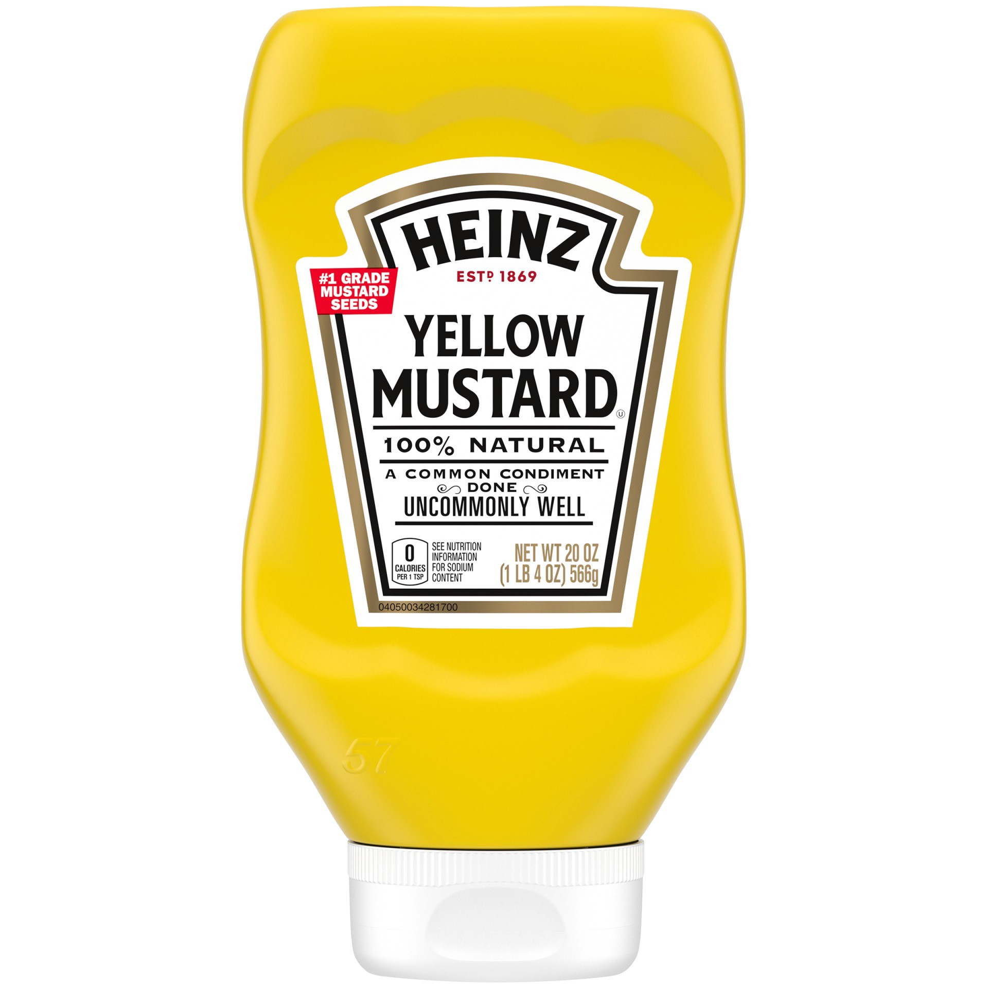 slide 1 of 13, Heinz Yellow Mustard, 20 oz Bottle, 20 oz