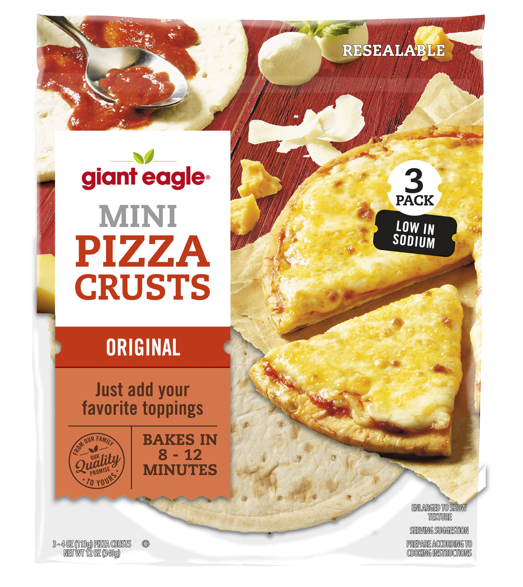 slide 1 of 1, Ge Mini Pizza Crusts, 12 oz