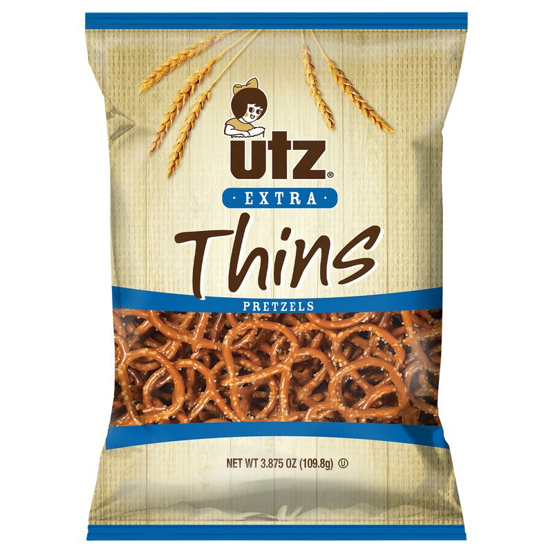 slide 1 of 1, Utz Extra Thins Pretzels, 3.88 oz