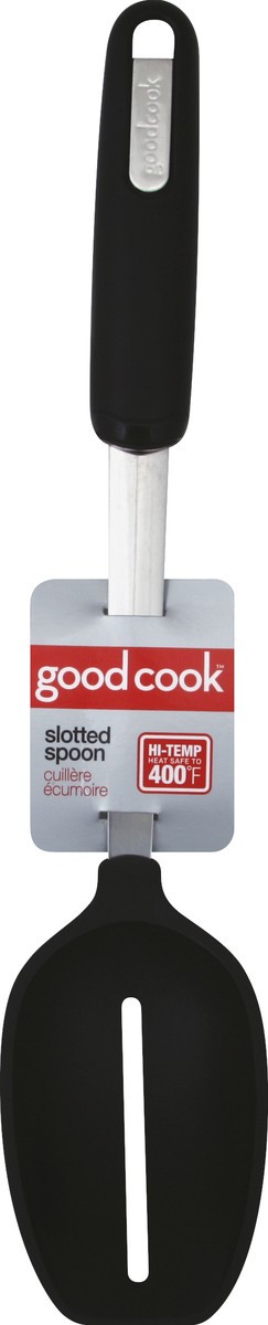 slide 2 of 3, Good Cook Euroll Black Slot Spoon, 1 ct