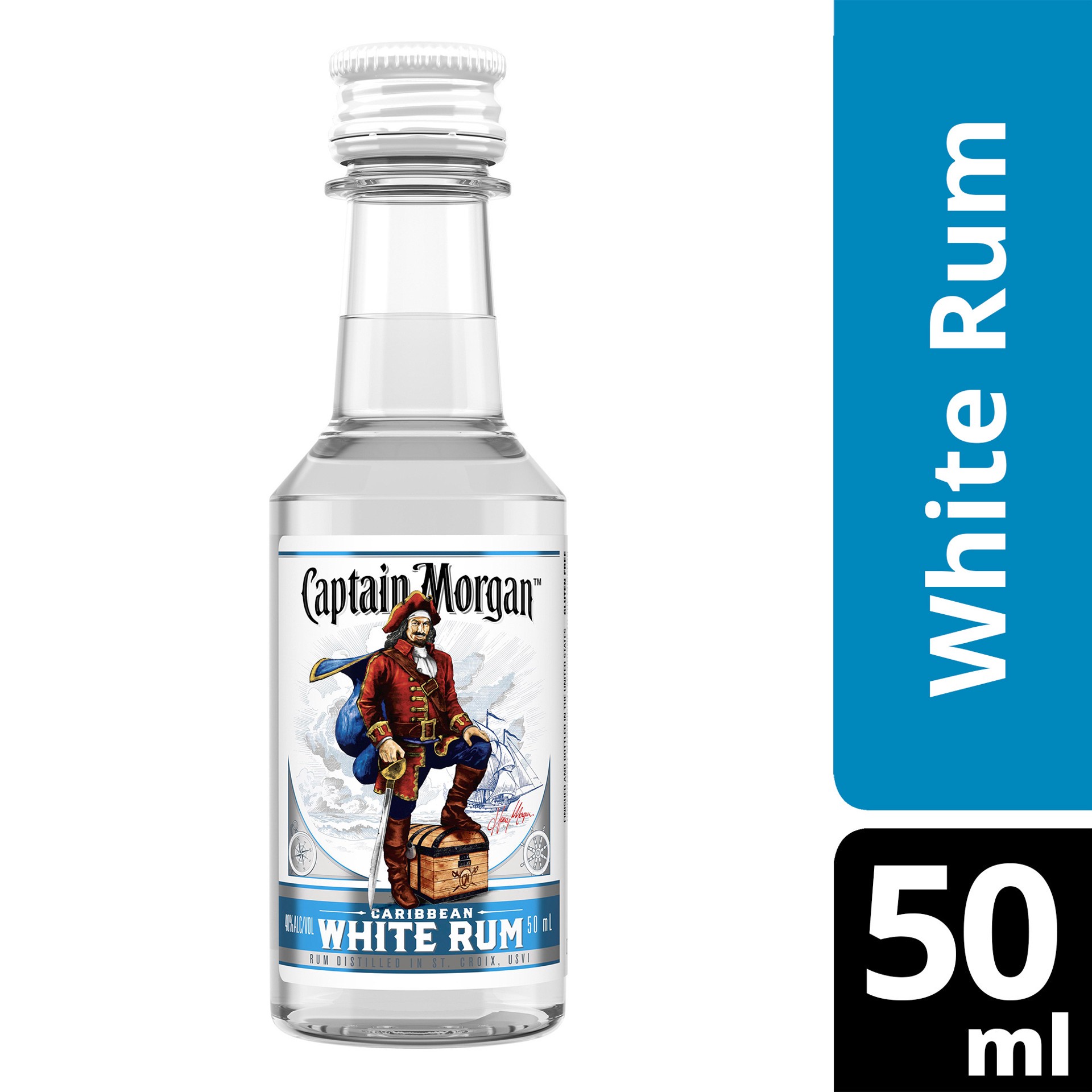 slide 2 of 8, Captain Morgan White Rum, 50 mL, 50 ml