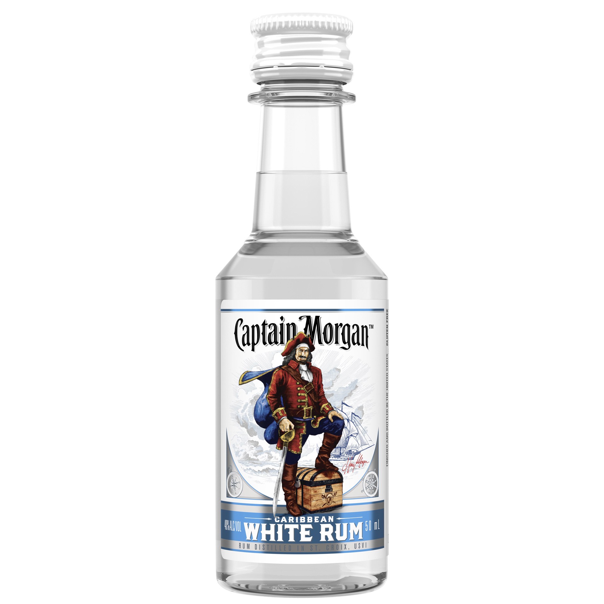 slide 1 of 8, Captain Morgan White Rum, 50 mL, 50 ml