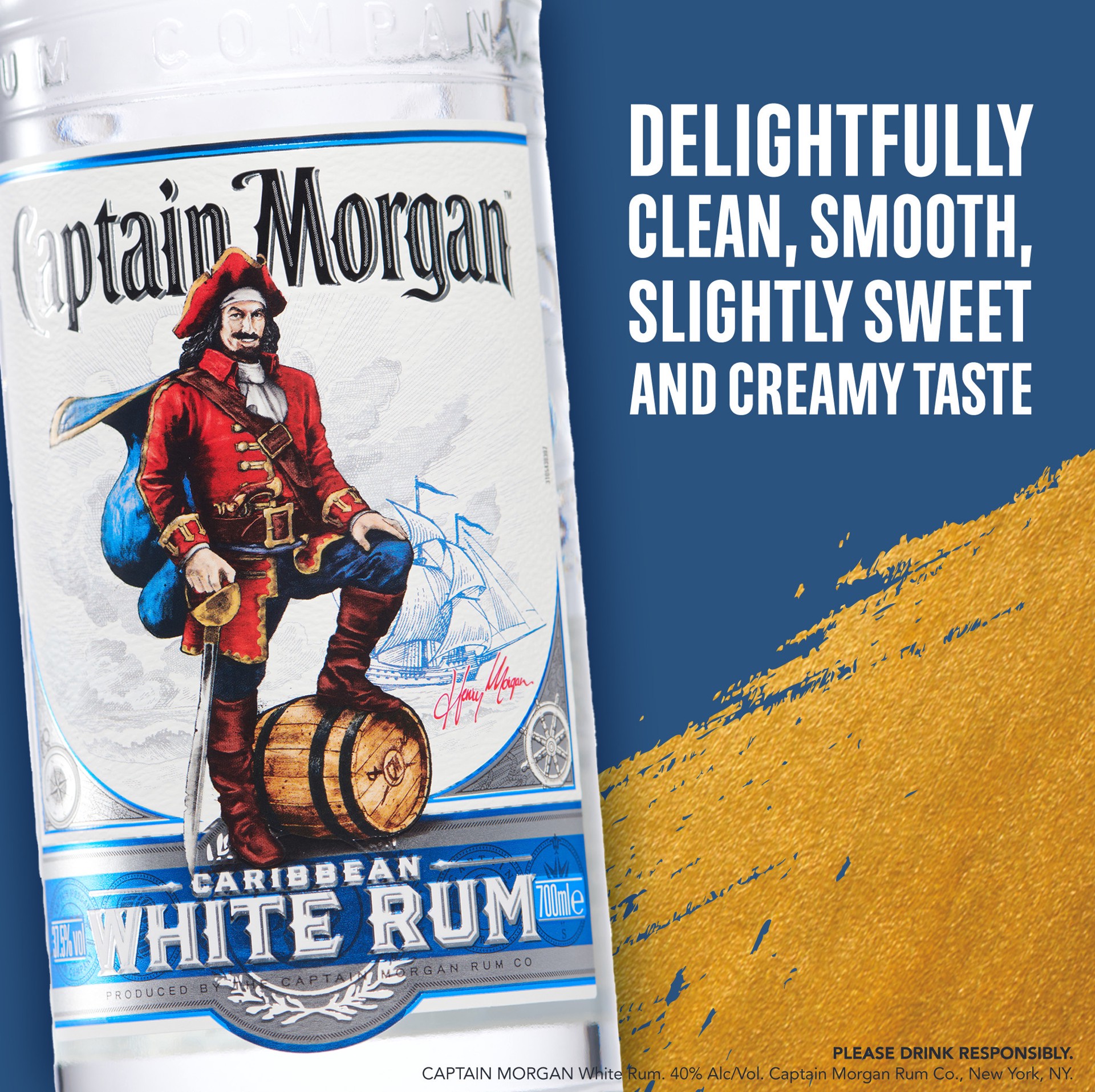 slide 8 of 8, Captain Morgan White Rum, 50 mL, 50 ml