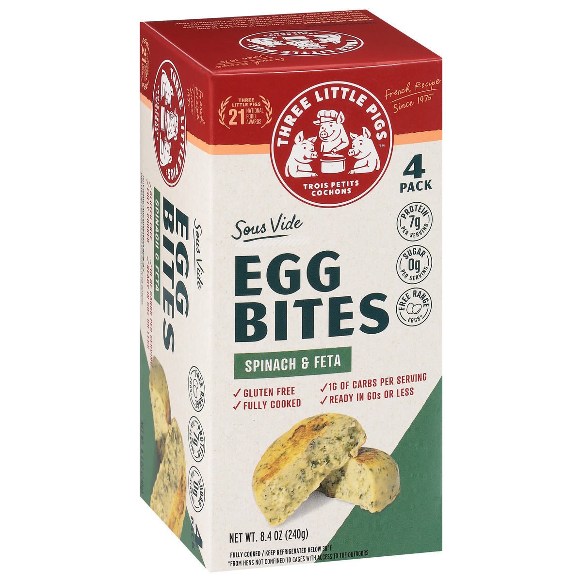slide 13 of 16, Three Little Pigs Spinach & Feta Egg Bites - 4 ct, 4 ct