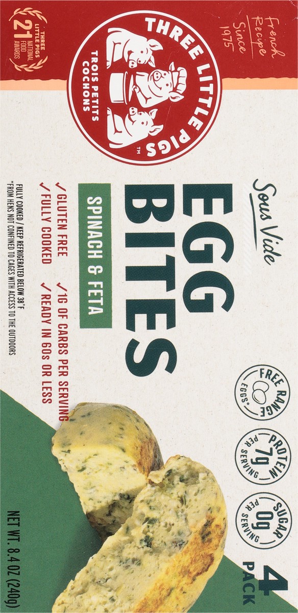 slide 10 of 16, Three Little Pigs Spinach & Feta Egg Bites - 4 ct, 4 ct