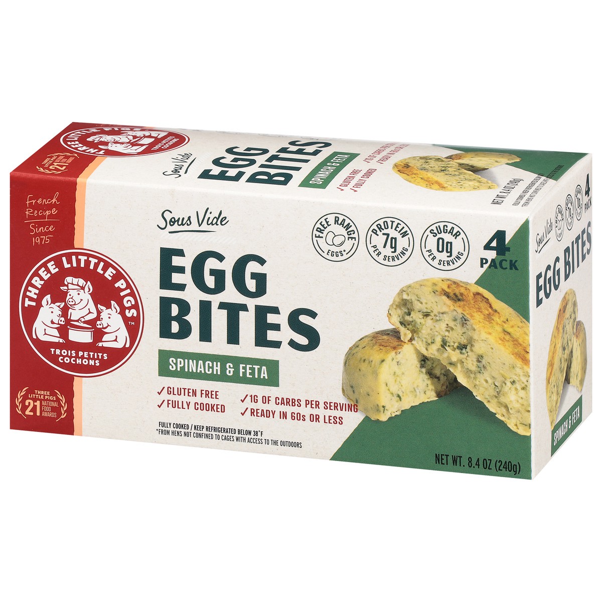 slide 14 of 16, Three Little Pigs Spinach & Feta Egg Bites - 4 ct, 4 ct