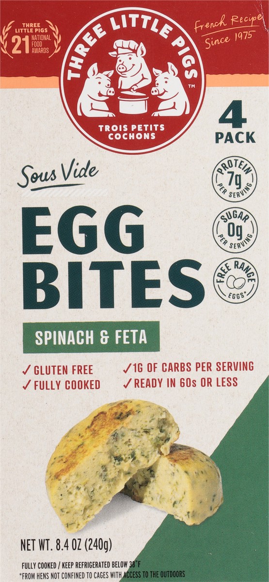 slide 8 of 16, Three Little Pigs Spinach & Feta Egg Bites - 4 ct, 4 ct