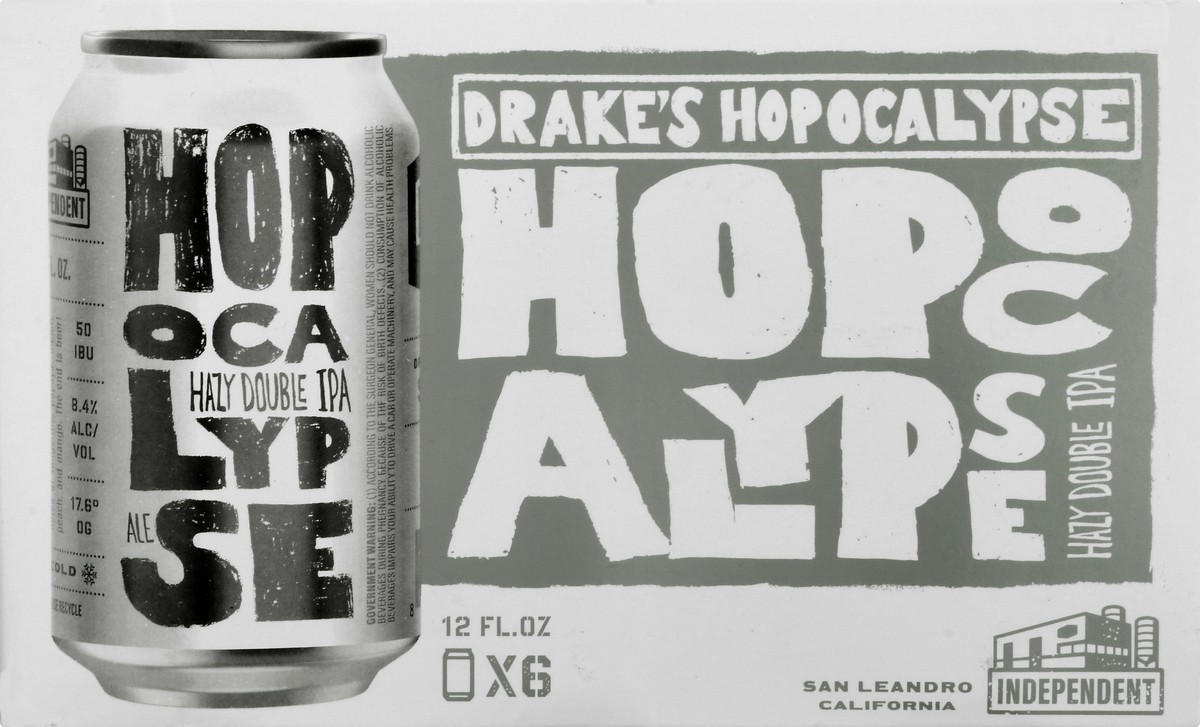 slide 4 of 11, Drake's Hazy Double IPA Hopocalypse Beer 6 ea, 6 ct