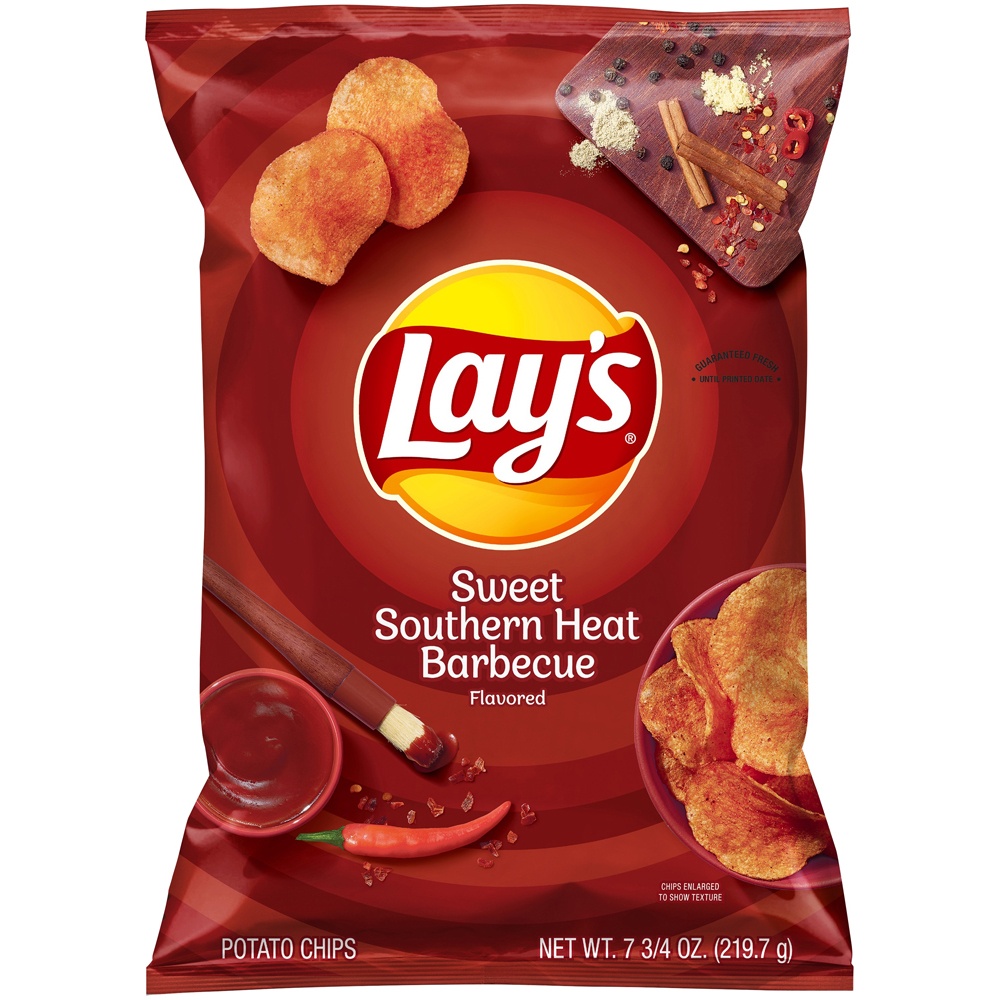 slide 2 of 4, Lay's Sweet Southern Heat BBQ Flavored Potato Chips, 7.75 oz