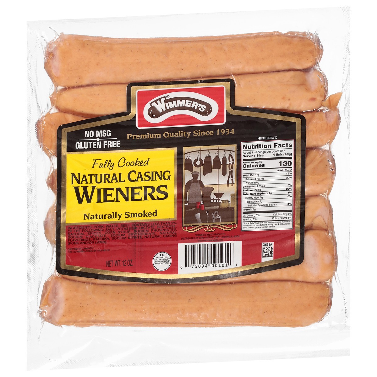 slide 14 of 14, Wimmer's Natural Casing Wieners, 7 ct; 12 oz