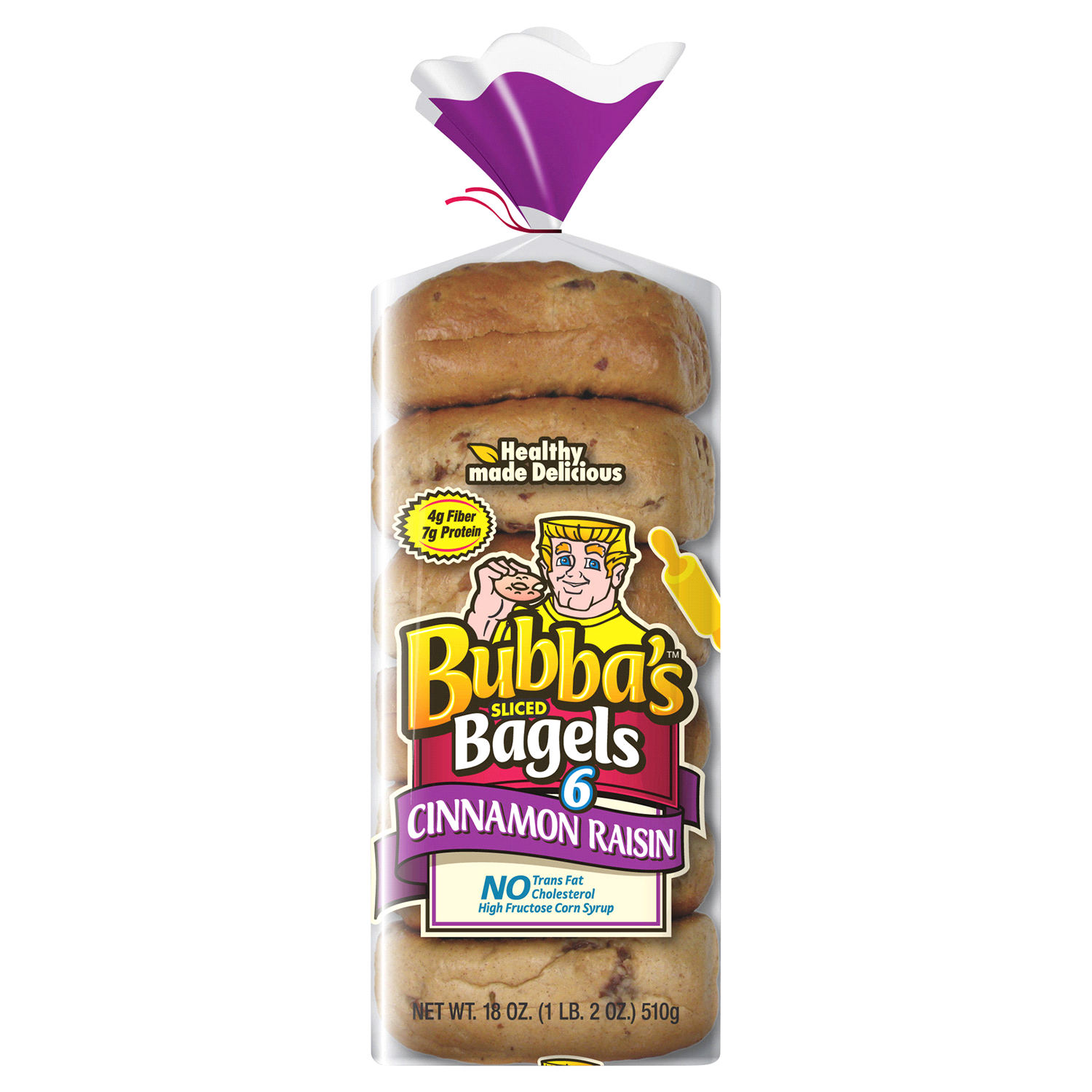 slide 1 of 1, Bubba's Cinnamon Raisin BaGels, 18 oz