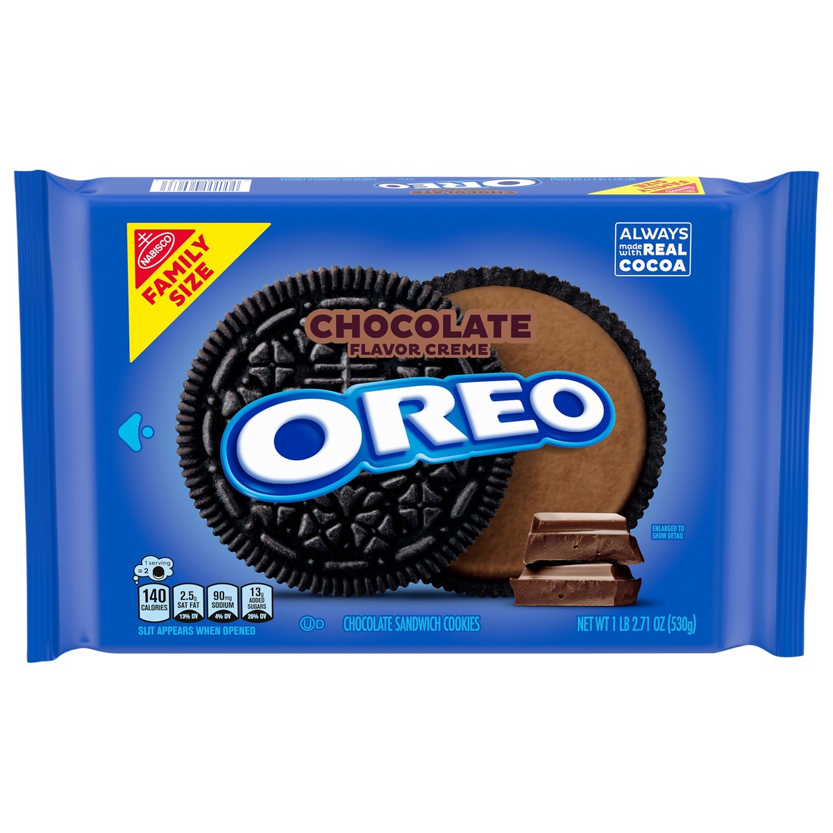slide 1 of 12, OREO Chocolate Creme Chocolate Sandwich Cookies, Family Size, 18.71 oz, 18.71 oz