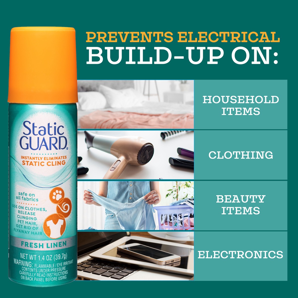 slide 2 of 11, Static Guard Anti-Static Spray, 1.4 oz