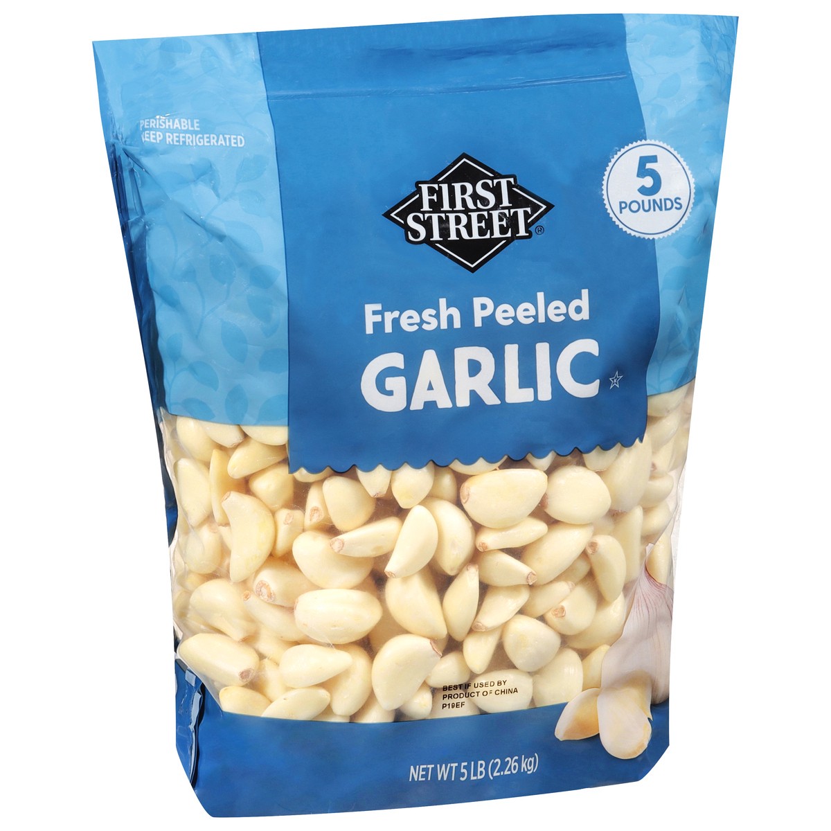 slide 9 of 13, First Street Fresh Peeled Garlic, 5 lb