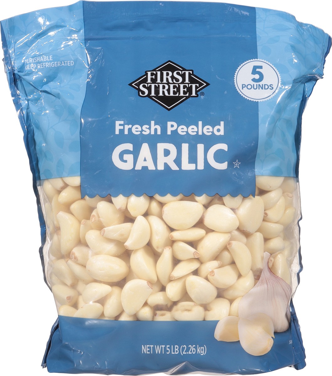 slide 8 of 13, First Street Fresh Peeled Garlic, 5 lb