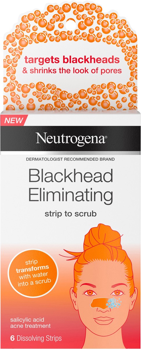 slide 4 of 12, Neutrogena Blackhead Eliminating Pore Strip to Facial Scrub, 6 ct., 6 ct