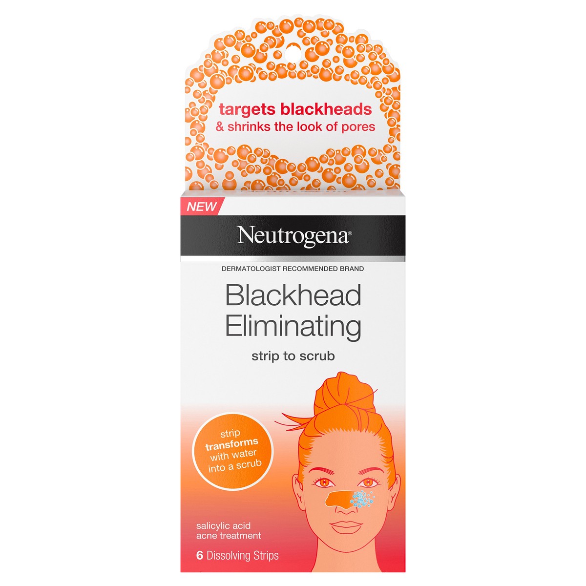 slide 8 of 12, Neutrogena Blackhead Eliminating Pore Strip to Facial Scrub, 6 ct., 6 ct