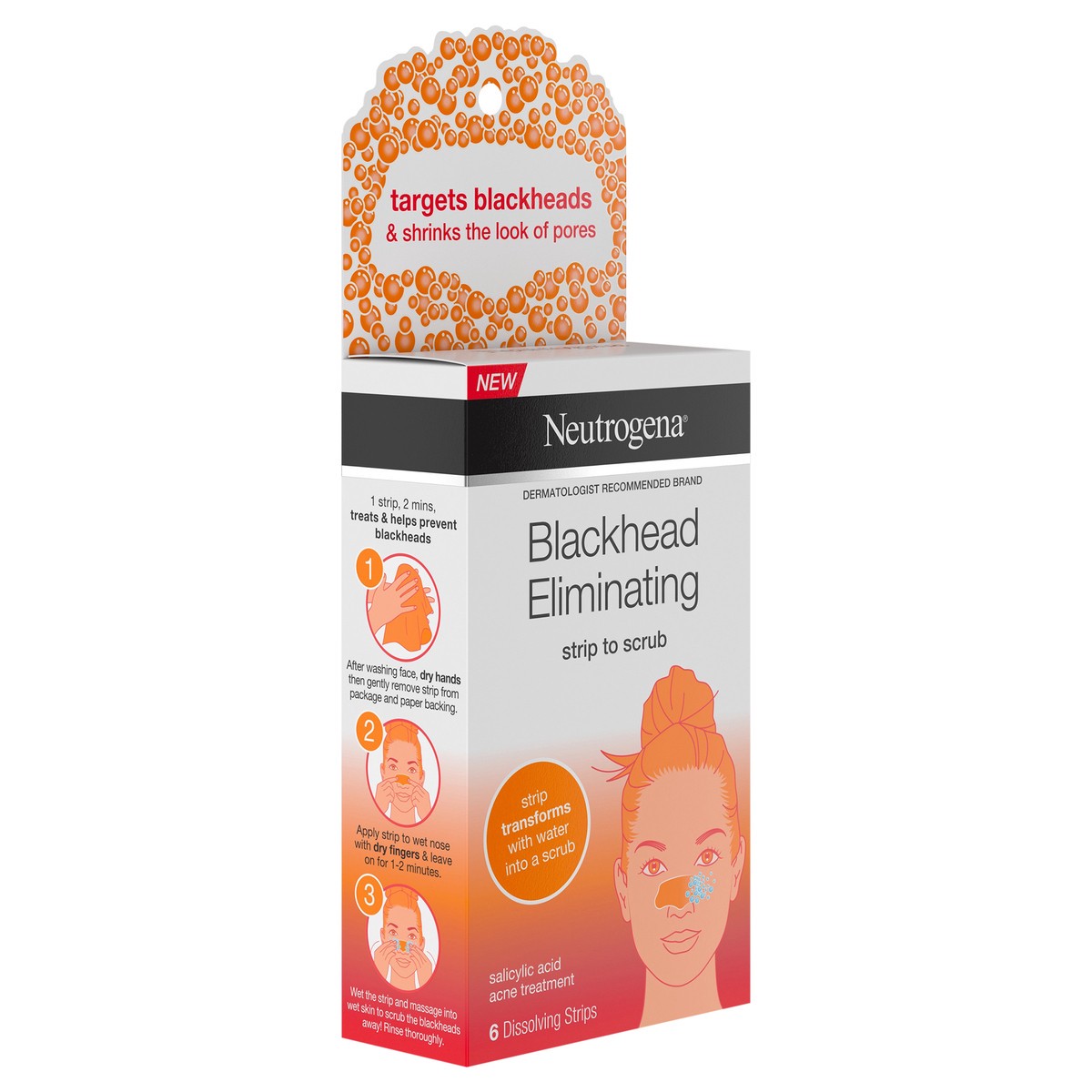 slide 2 of 12, Neutrogena Blackhead Eliminating Pore Strip to Facial Scrub, 6 ct., 6 ct